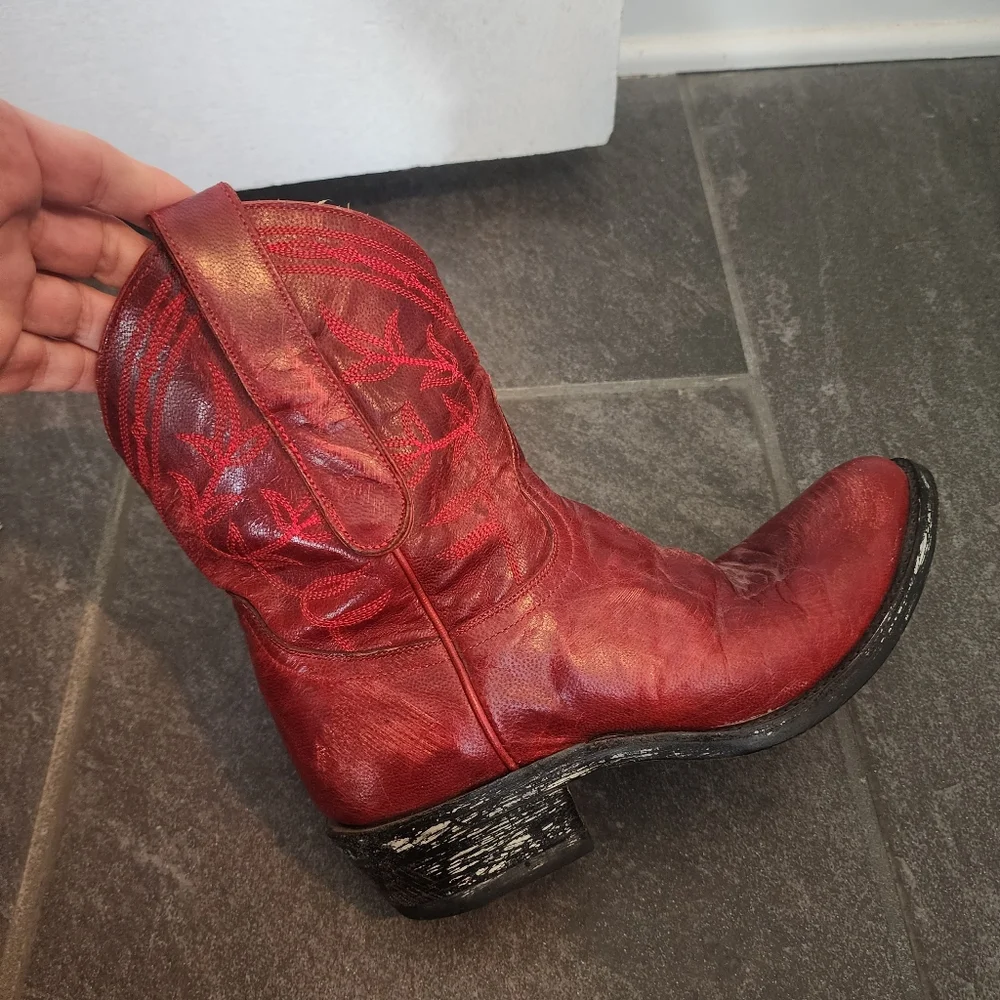 Old Gringo Red Short Cowgirl Boots - Picture 5 of 6